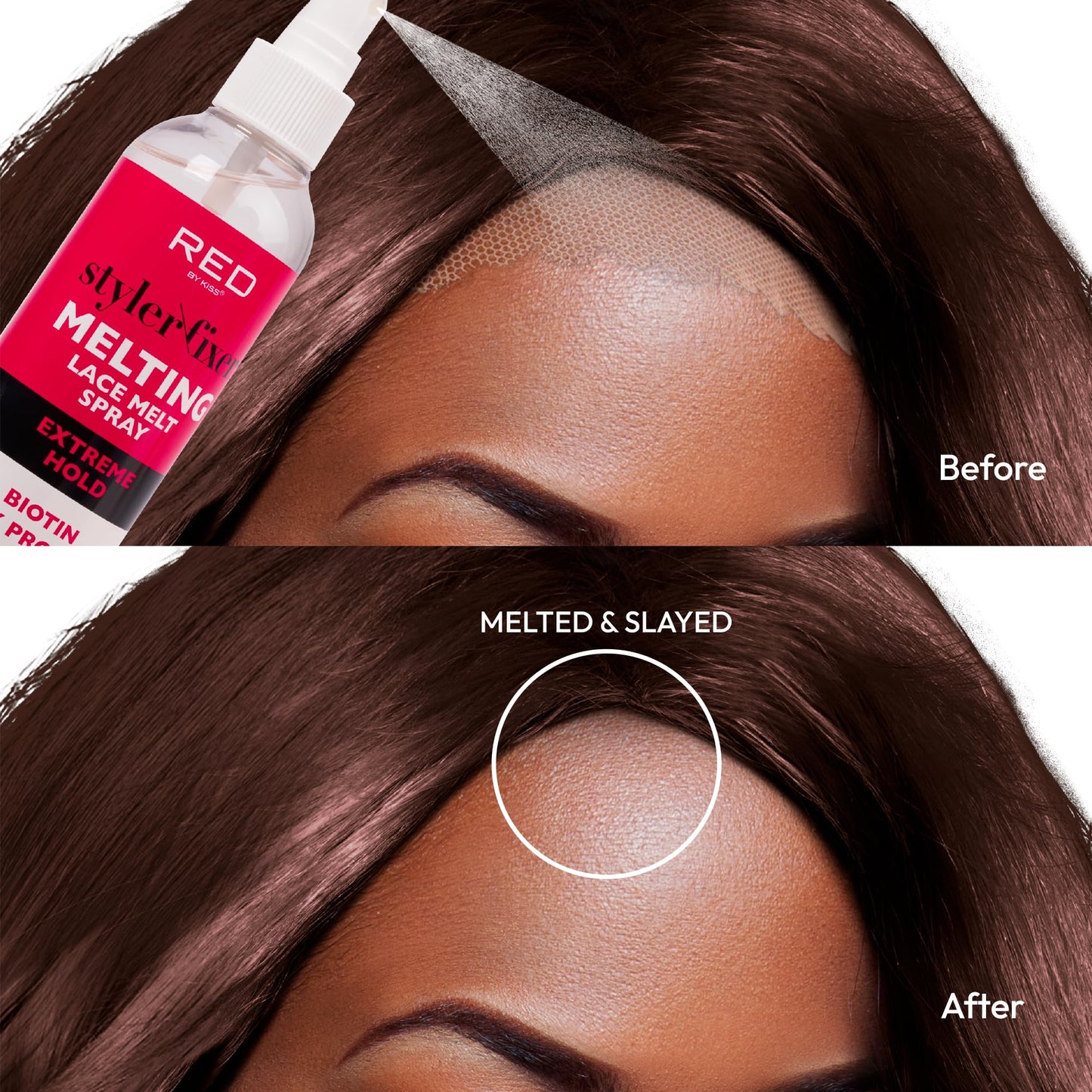 Kiss Lace Melting and Holding Spray - Strong Hair Adhesive for Wigs, Glueless Front Lace Bond (Extreme Hold)