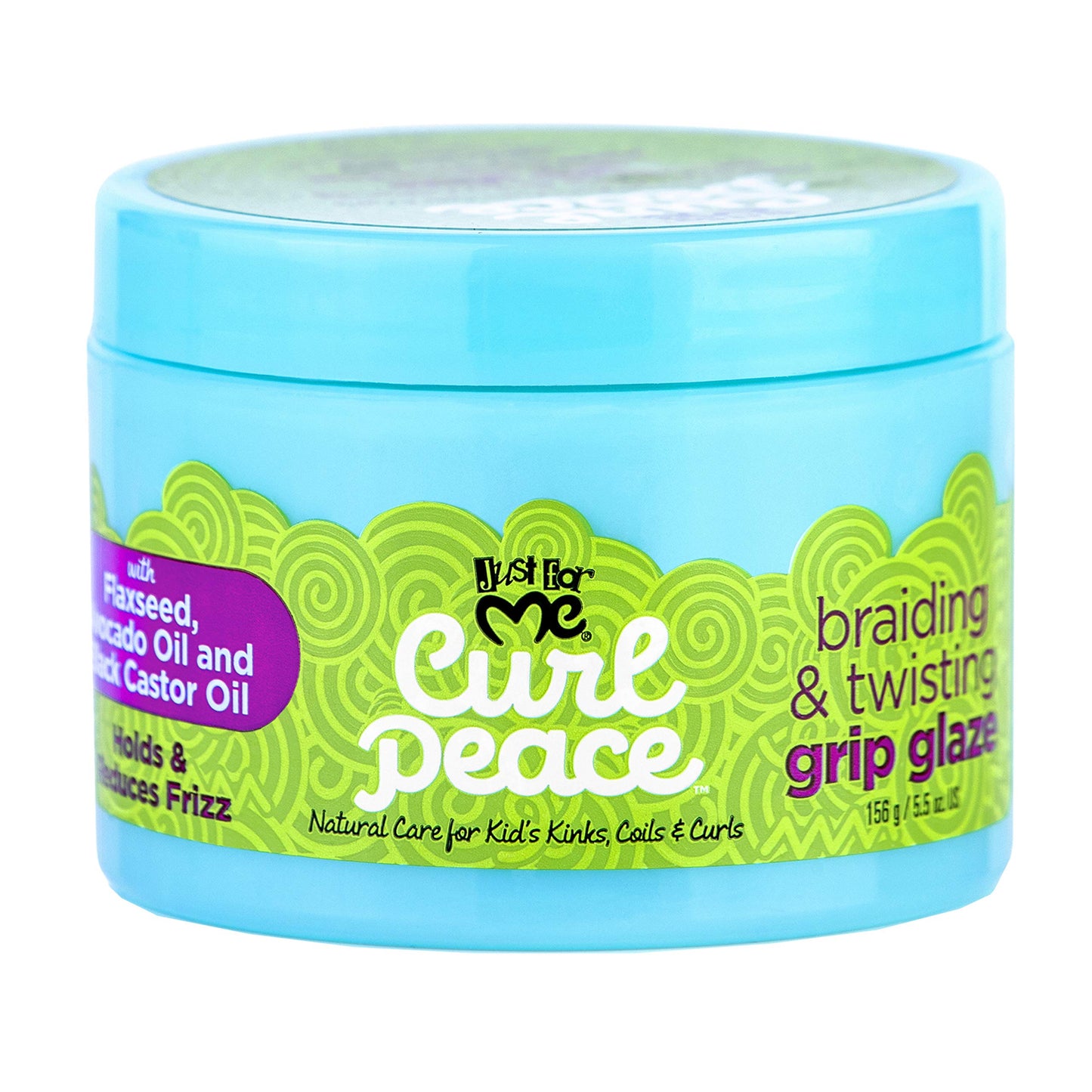 Just For Me Curl Peace Braiding & Twisting Grip Glaze - Holds & Reduces Frizz, Contains Flaxseed, Avocado Oil & Black Castor Oil, Nourishes