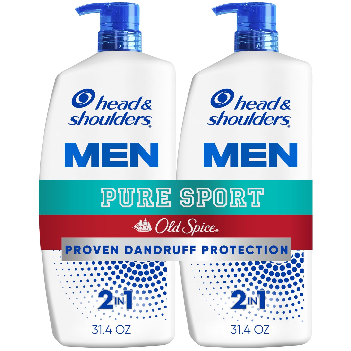 Head & Shoulders Mens 2-in-1 Shampoo and Conditioner | Old Spice Pure Sport | Anti-Dandruff Shampoo Value Pack for Men with 1% Pyrithione Zinc, Fights Beauty and Personal Care Head & Shoulders Default Title