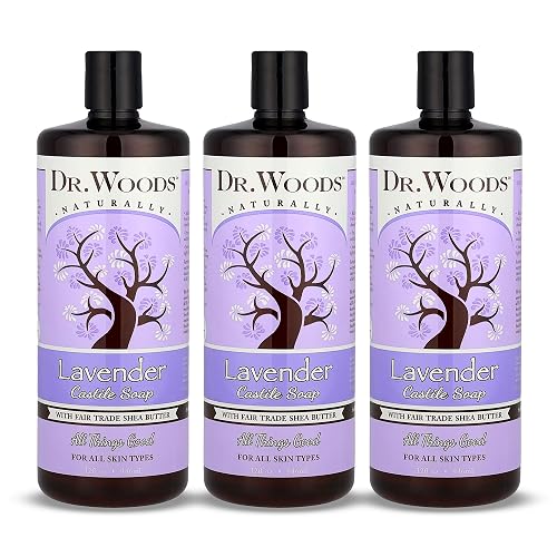 Dr. Woods Lavender Liquid Castile Soap - Castile Soap with Pure Lavender Oil, Body Wash for Men and Women, Organic Shea Butter, Natural Cleaner