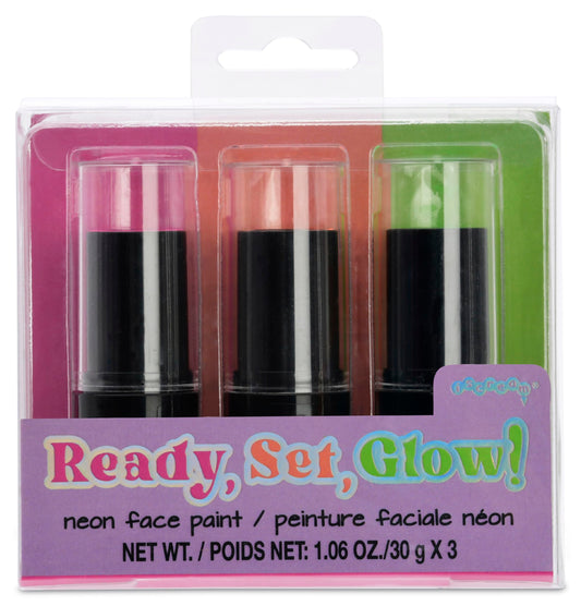 iscream Autumn Glam 3-piece Multicolor Sheer Neon Face Paint Stick Set
