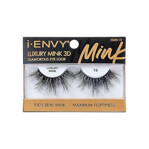 i-ENVY False Lashes Luxury Mink Collection Eyelashes 100% Real Mink Glamorous Eye Look Lashes Maximum Fluffiness 3D Multi-Curl Angle