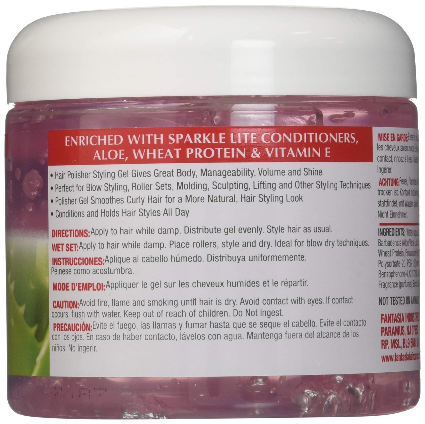 Fantasia Polisher Gel with Sparkles 16 oz. (Hard to Hold) (Pack of 8)