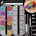 Flat Back Rhinestone Kits Colorful Rhinestones+Crystal AB&Transparent White Face Gems Nail Gem with Quick Dry Makeup Glue+Picker Pencil+Tweezer