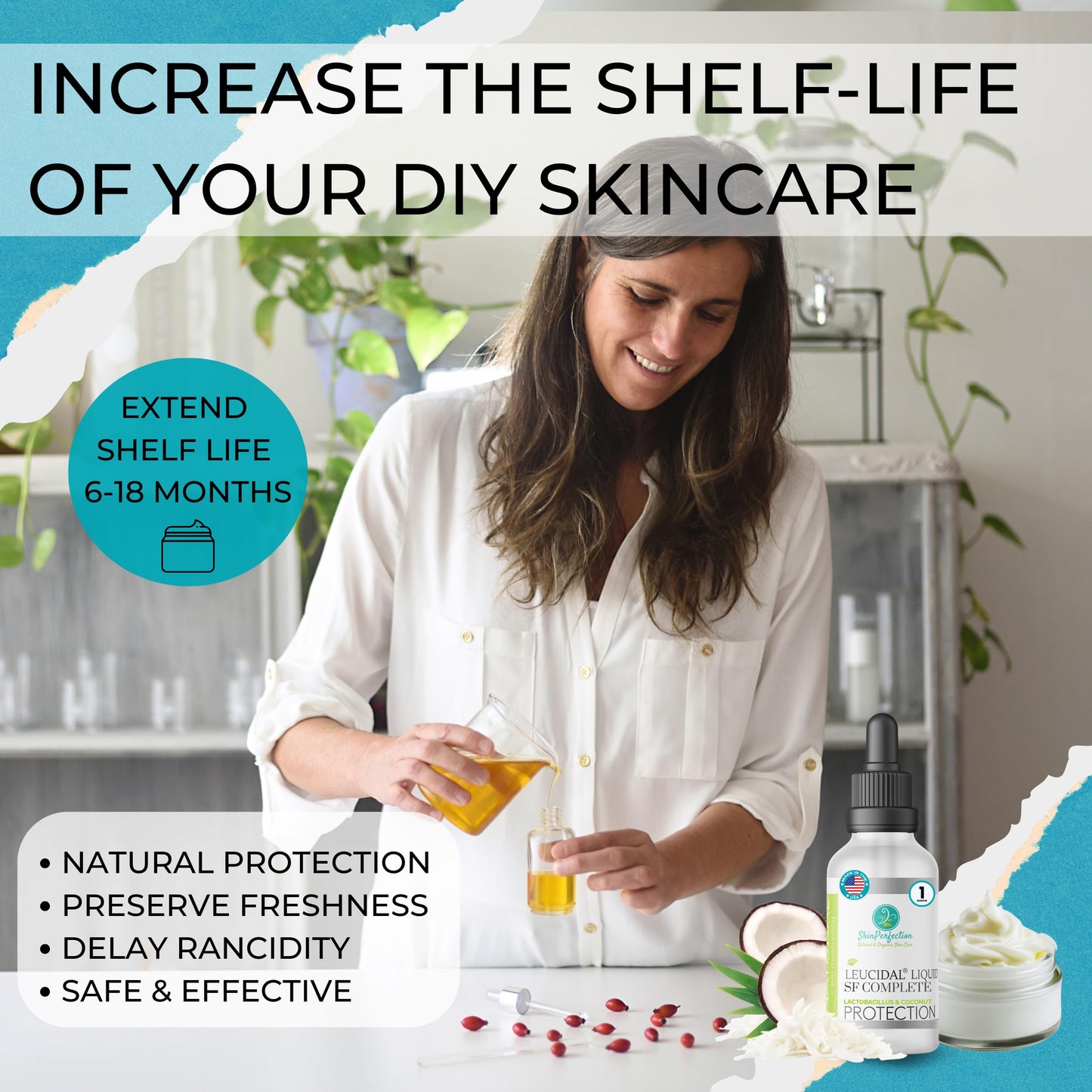 Skin Perfection Leucidal SF Complete - DIY Leucidal Liquid SF Natural Alternative Preservative for Lotion Making - Leucidal Liquid Complete