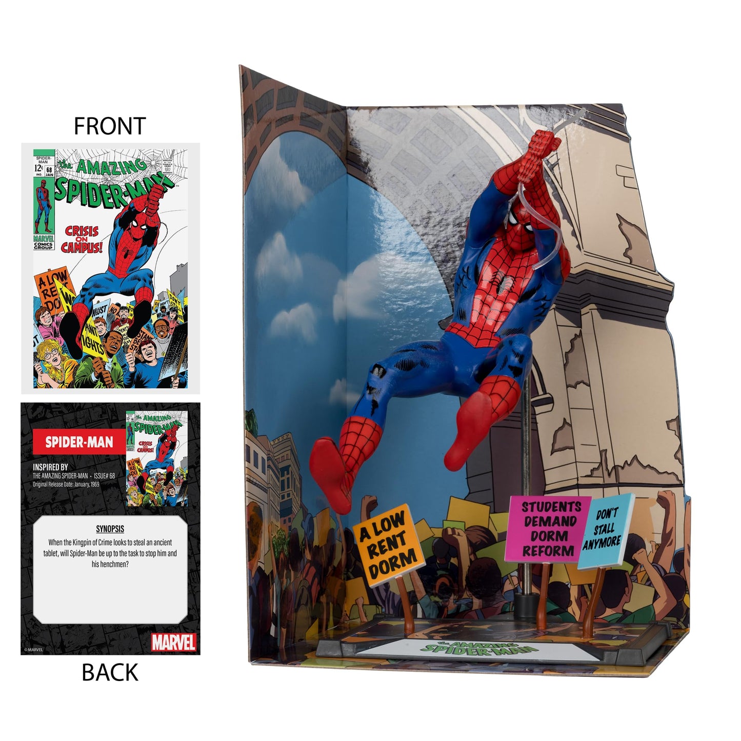 Marvel Spider-Man 1:10th Scale Collectible with Scene Gold Label (The Amazing Spider-Man #68) McFarlane Toys