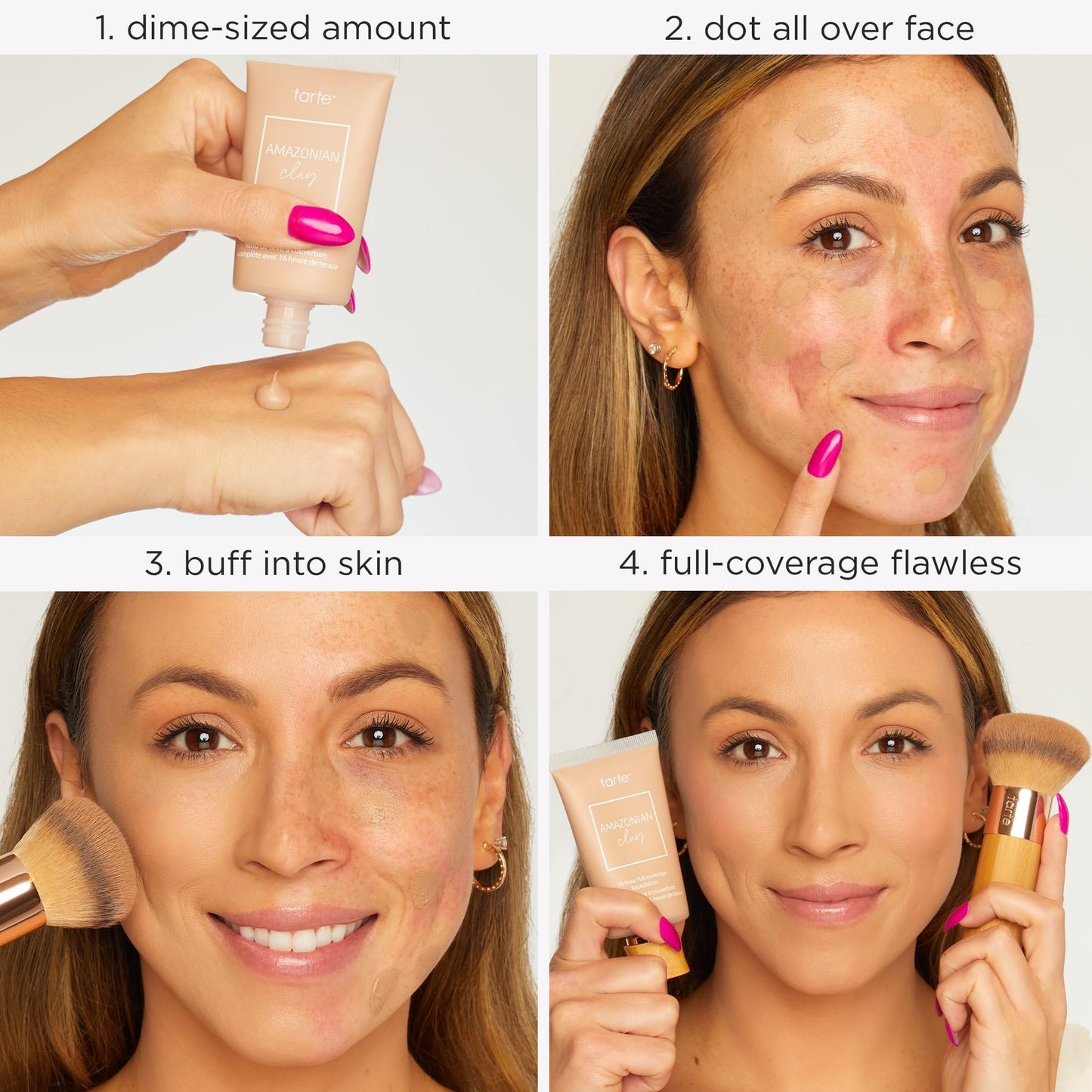 tarte Amazonian clay 16-hour Full Size coverage foundation - Matte Finish Foundation, Vitamin E for Hydration & Smooth Looking Skin, Vegan & Cruelty-Free, full size, light-medium golden