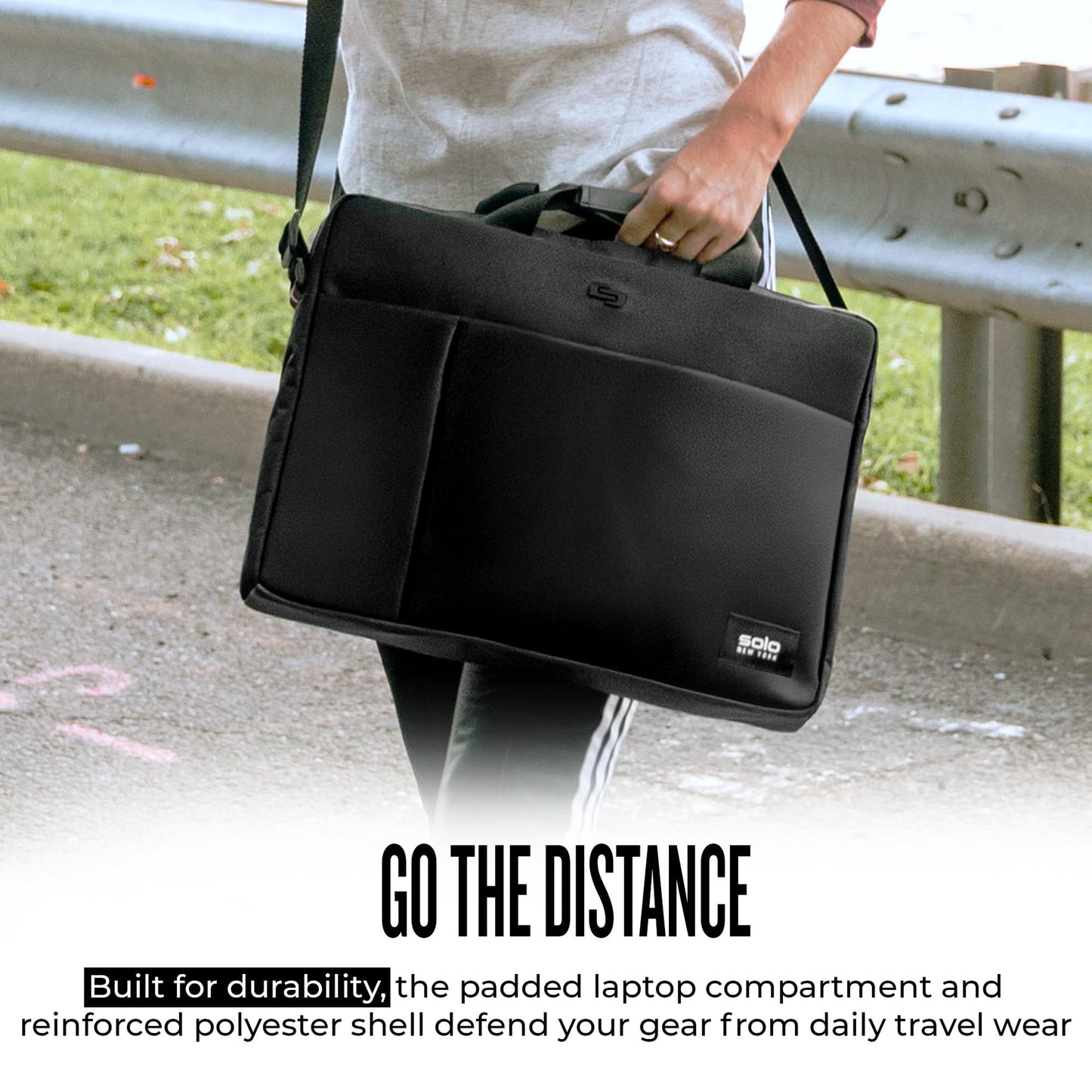 Solo New York Briefcase - Laptop Carrying Bag for Women & Men, Brief for Travel & Work, Internal Tablet Pocket, Adjustable Shoulder Strap, Fits 15.6"