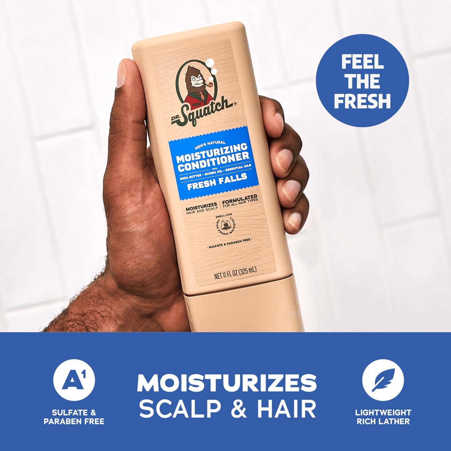 Dr. Squatch Men's Natural Shampoo and Conditioner Set - Sulfate & Paraben Free Natural Shampoo and Conditioner for Men - Scalp Nourishing Formula