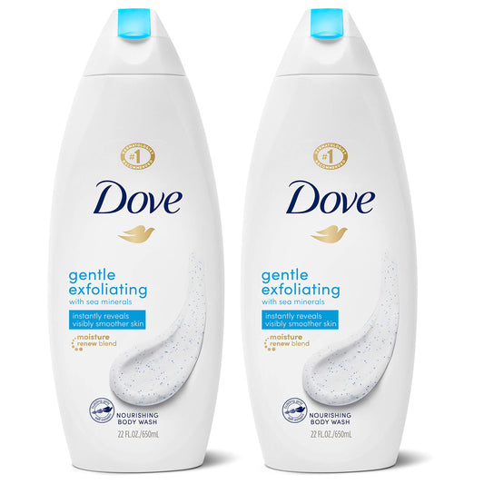 Dove Body Wash Instantly Reveals Visibly Smoother Skin Gentle Exfoliating Effectively Washes Away Bacteria While Nourishing Your Skin 22 oz, 2 Count