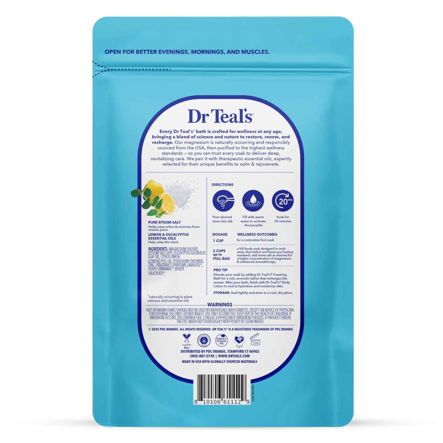 Dr Teal's Epsom Salt Magnesium Soak, Restorative Minerals with Magnesium, Potassium & Zinc, 3 lbs Beauty and Personal Care Dr Teal's