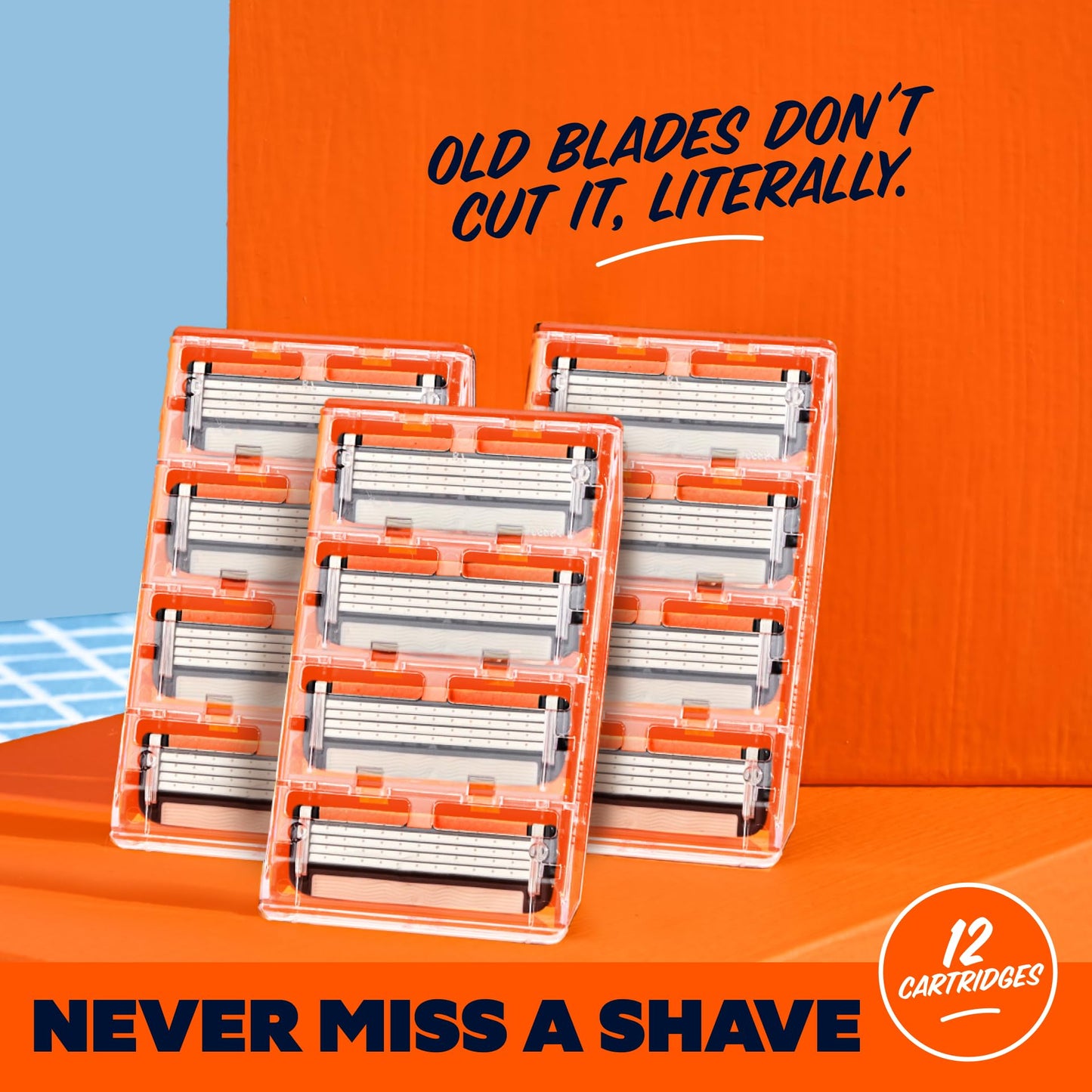 Dollar Shave Club | 4 Blade Razor Refills (12 Pack) | Swift Rinse Blades for Longer and Thicker Hair Beauty and Personal Care Dollar Shave Club