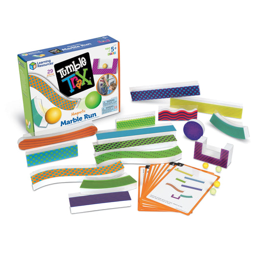 Learning Resources Tumble Trax Magnetic Marble Run – STEM Wall Activity Toy for Kids, Montessori Classroom Must-Have, Fine Motor Skills