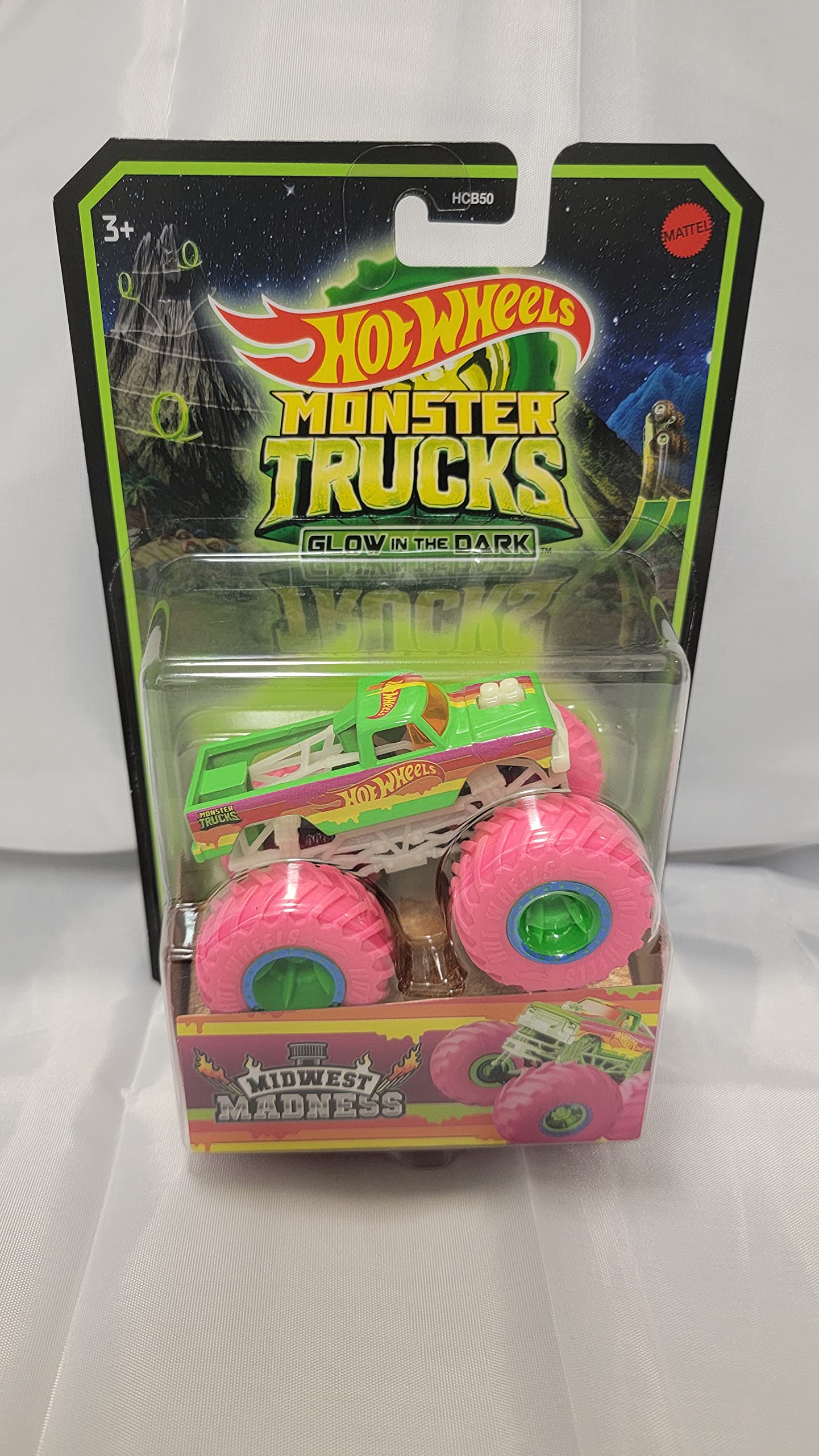 Hot Wheels Monster Trucks Midwest Madness, [Glow in The Dark] 1:64 Scale