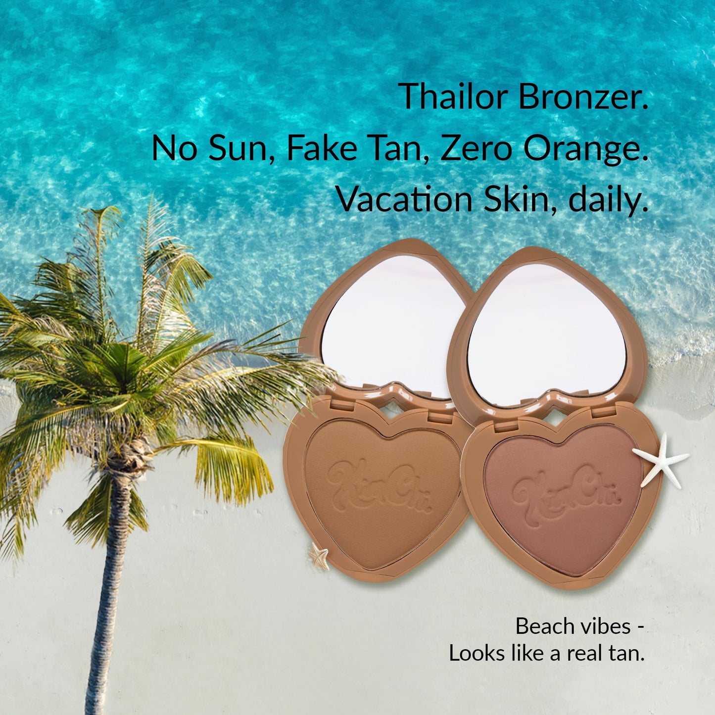KimChiChic Beauty Thailor Bronzer, Silky Matte Finish for a Sun-Kissed Glow, Buildable Formula, Heart-Shaped Compact with Mirror, Cruelty-Free, I Went