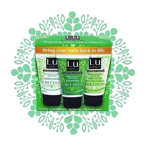 Lu by LatinUs Beauty Freedom Travel Size Collection | Shampoo, Conditioner & Styling Cream with Impossible Keratin™, Moringa Oil, Cruelty Free