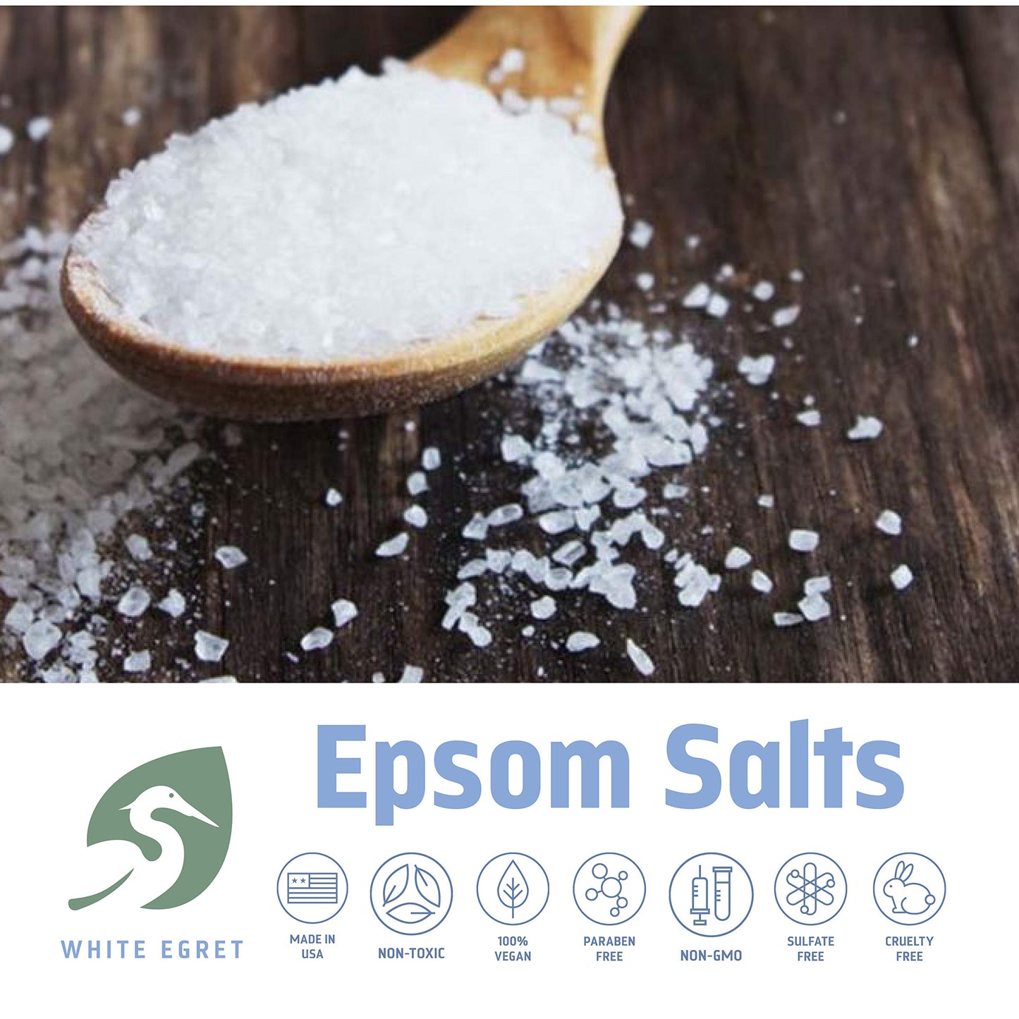 White Egret Pharmaceutical Grade Bath Epsom Salt, 30 Ounce