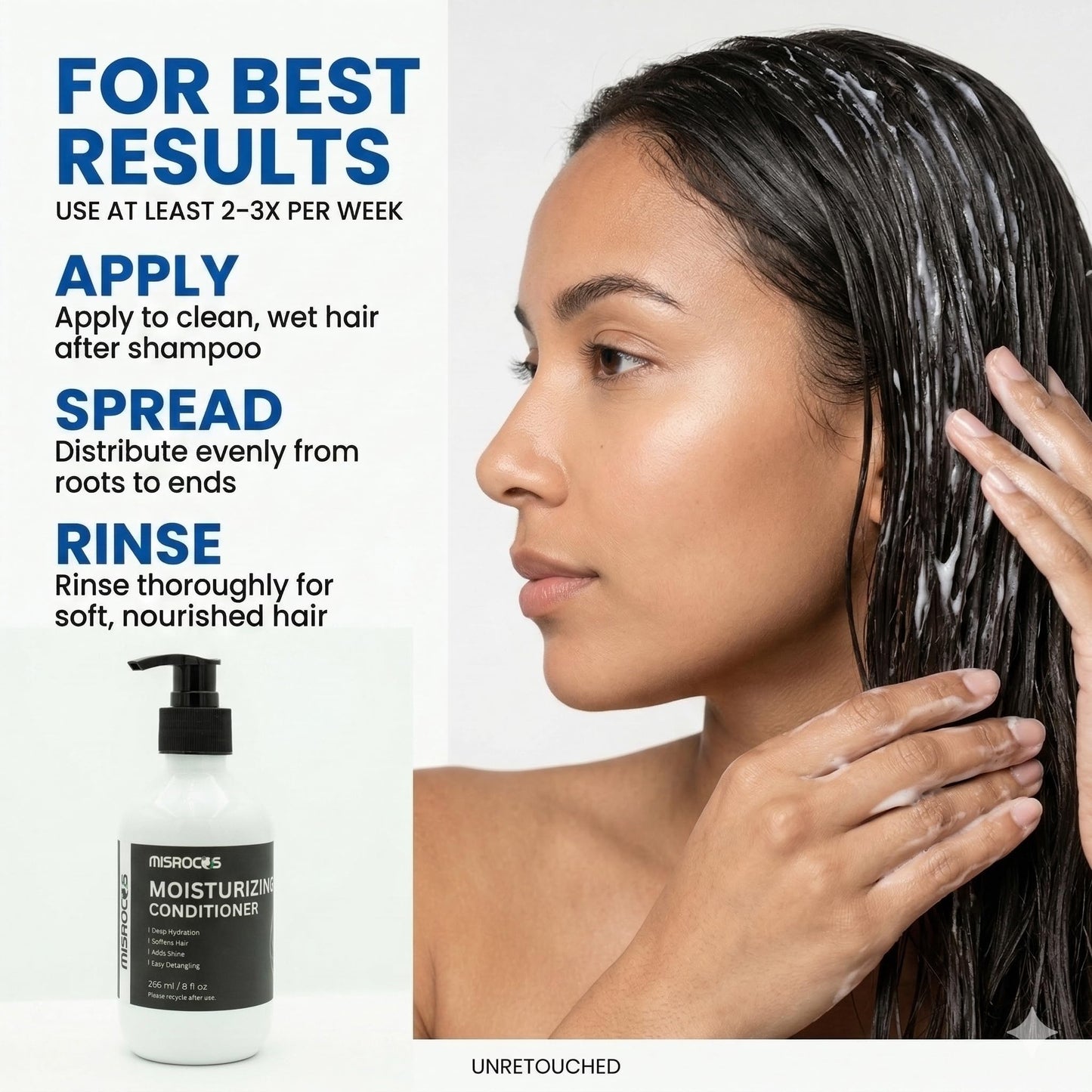 MISROCOS Moisturizing Conditioner & Anti-Dandruff Shampoo - Hair Care Essentials for Professional Scalp Care, Deep Hydration, Shine, Flake Control