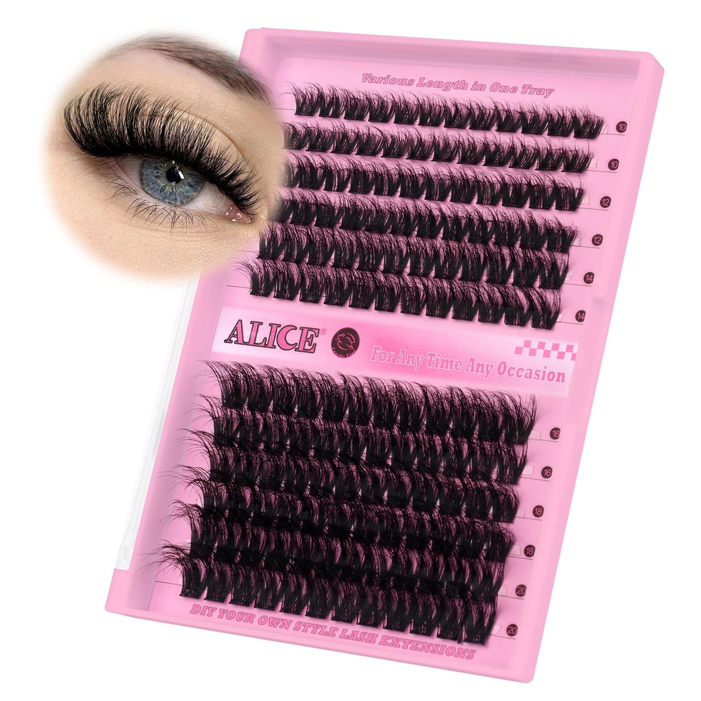 Lash Clusters DIY Lash Extensions 10-20MM Cluster Eyelashes 144pcs Wispy Volume Individual Lashes Eyelash Extensions DIY at Home by ALICE