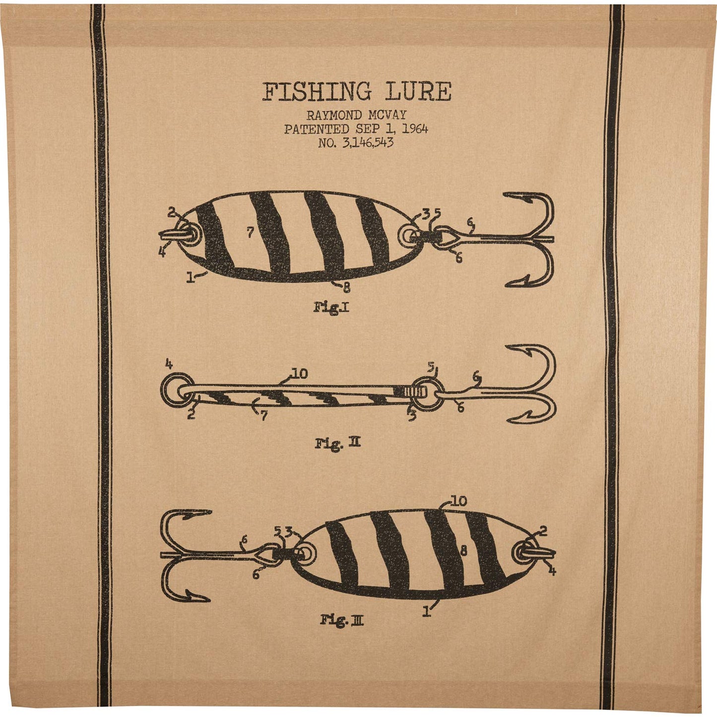 Pine Valley Quilts Fishing Lure Rustic Cabin Shower Curtain 72x72