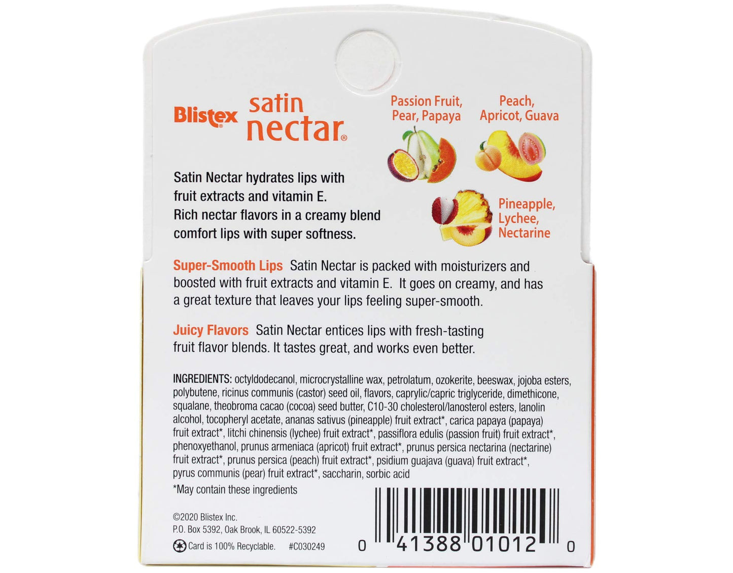 Blistex Satin Nectar Lip Moisturizer Variety Value Pack 0.15 Ounce Each (6 Pack) Beauty and Personal Care Blistex
