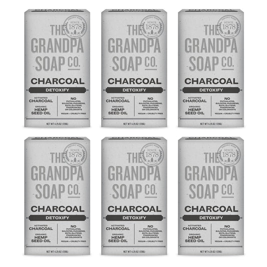 The Grandpa Soap Company Charcoal Bar Soap - With Activated Charcoal Hemp Seed and Mint Oil, Detoxifies, Draws Out Dirt and Toxins, Clear Congested Beauty & Personal Care The Grandpa Soap Company