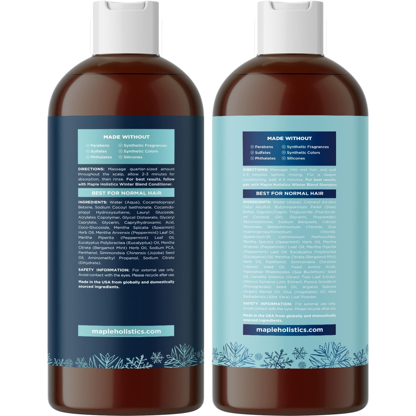 Sulfate Free Hard Water Shampoo and Conditioner - Hard Water Hair Treatments of Product and Minerals with Five Mint Essential Oils for Replenishing