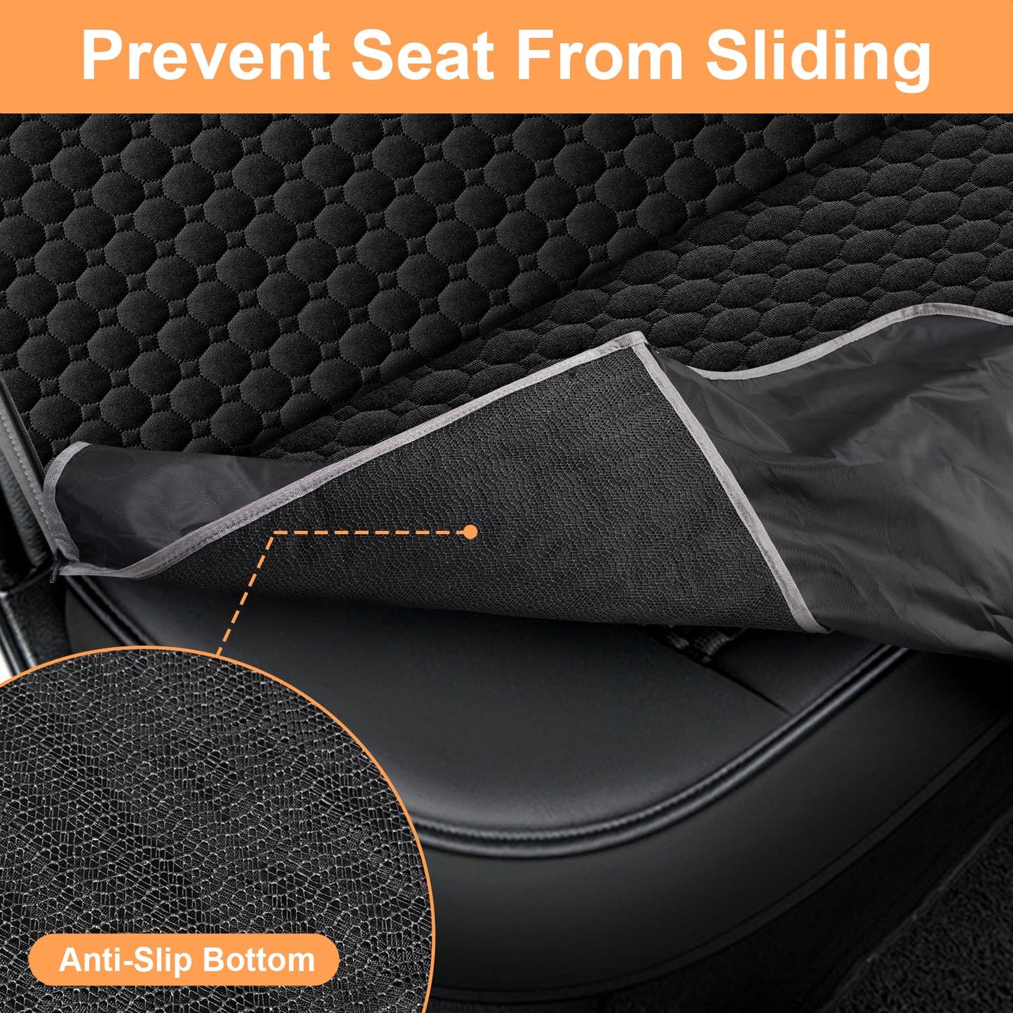 Mancro Dog Car Seat Cover – 2025 Upgraded 600D Waterproof & Scratch-Resistant Back Seat Hammock for Dogs, Fits Cars, Trucks & SUVs, Black