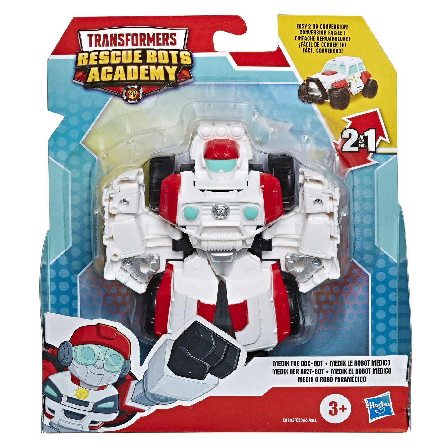 Transformers Playskool Heroes Rescue Bots Academy Medix The Doc-Bot Converting Toy, 4.5" Action Figure, Toys for Kids Ages 3 & Up