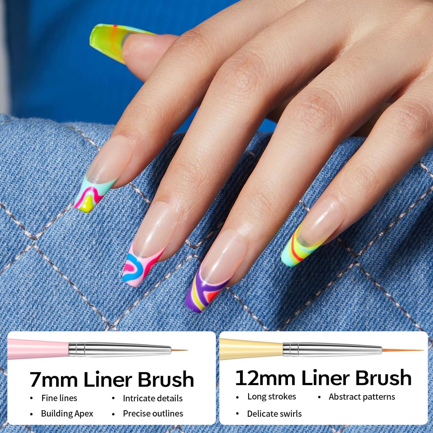 Modelones Nail Art Brushes Set, Nail Brush kit Gel Polish, Extension Gel, Liner, Clean up, Carving, Apex Building, Dotting Pens Professional Tools