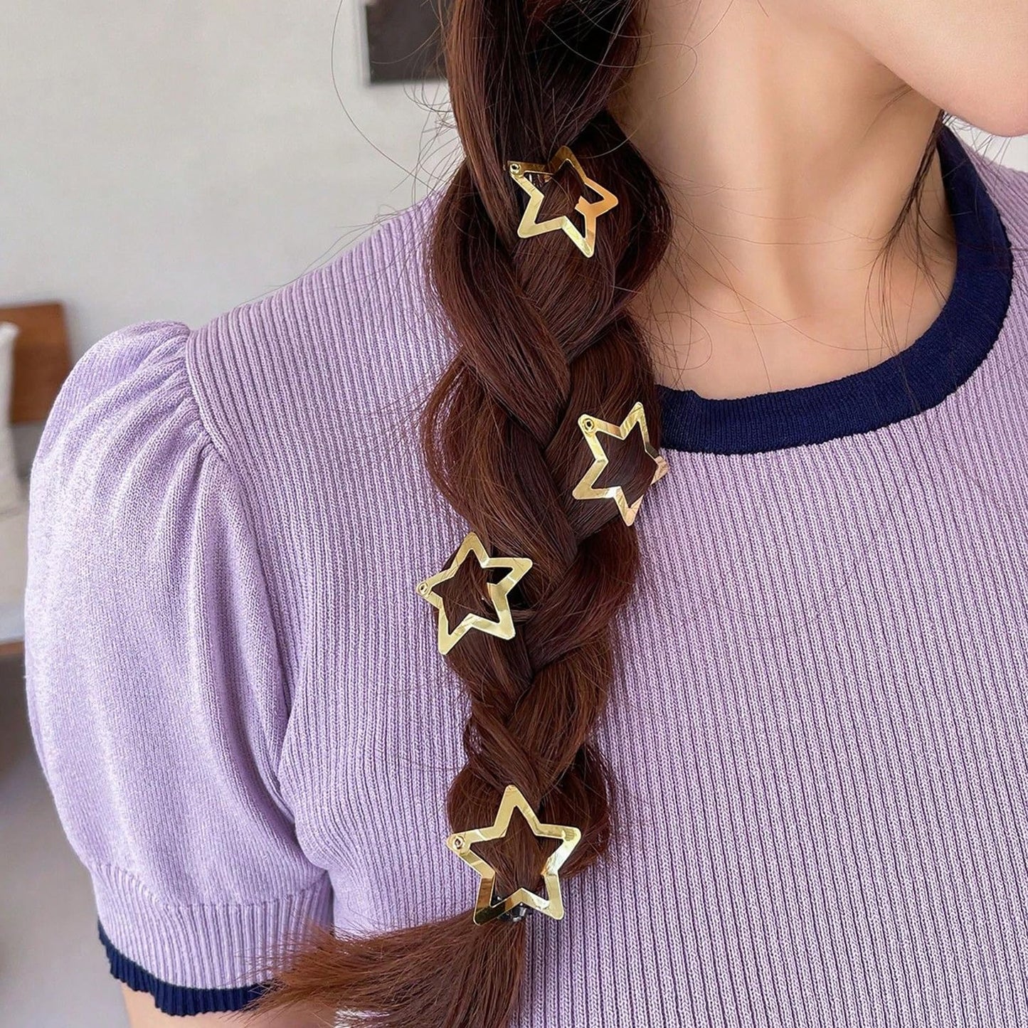 Star Hair Clips 2000s Y2K Gold Star Hair Accessories Snap Hair Barrettes Non Slip Metal Hair Clips for Girls Women -15 PCS 1.18" Beauty and Personal Care VIBILIA