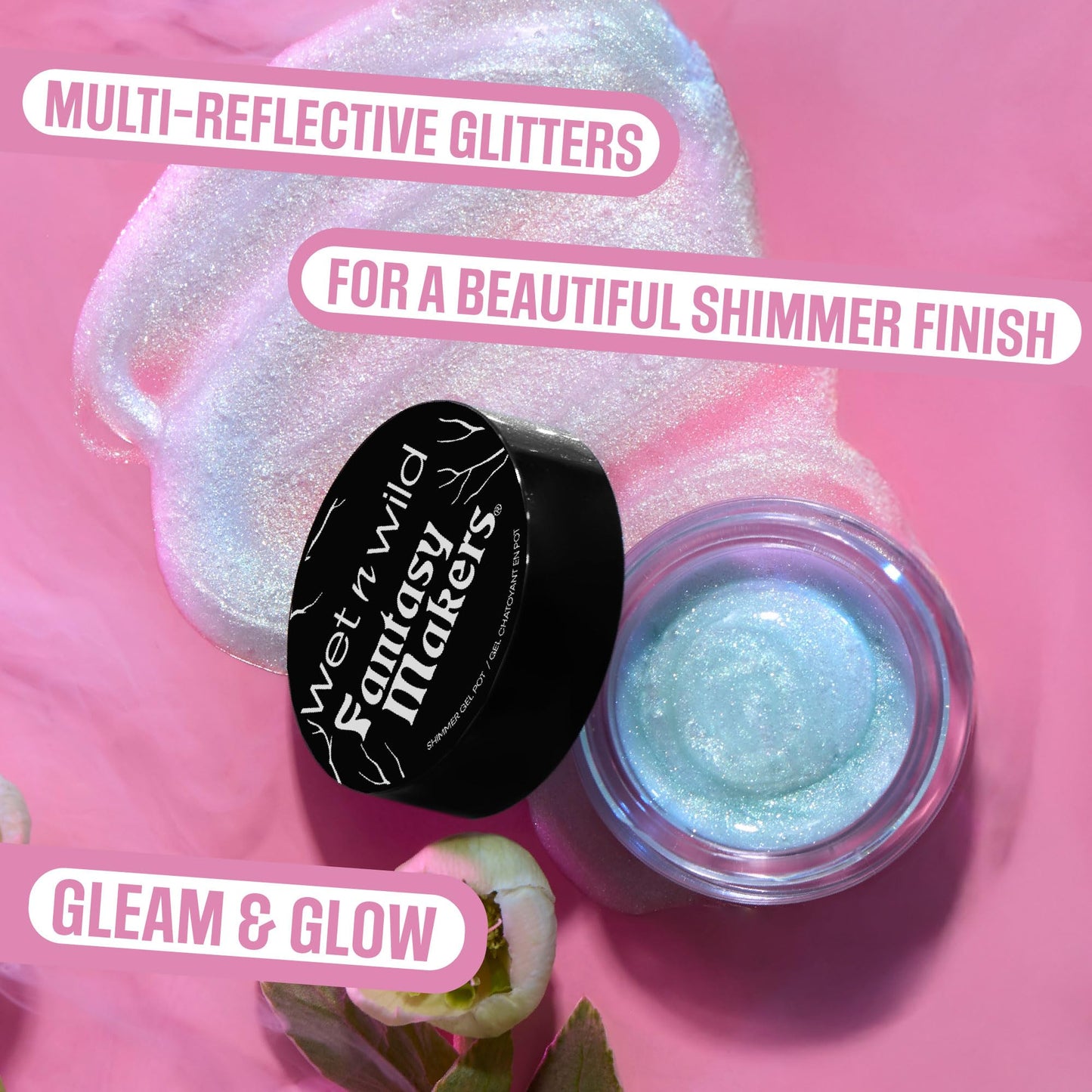 wet n wild Halloween Fantasy Makers Shimmer Gel Pot, Face & Body Highlight, Multi-Reflective Glitter, Smooth Shimmer Blend, Cruelty-Free - Metamorphic