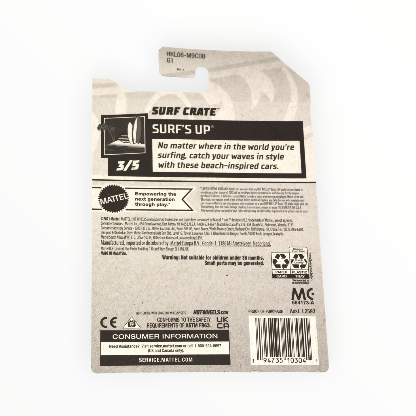 Hot Wheels Surf Crate, Treasure Hunt Surf's Up 3/5 [pink]