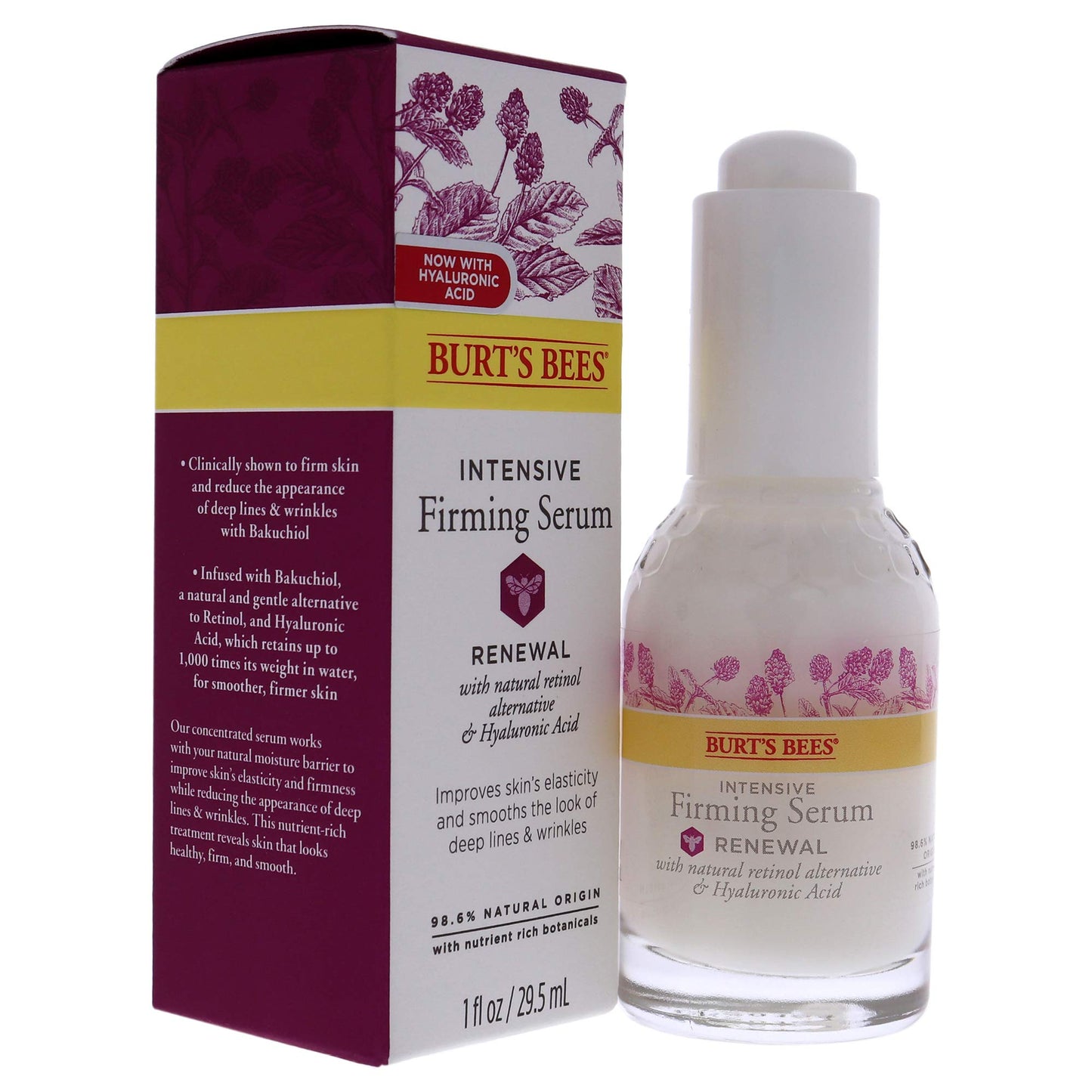 Burt's Bees Renewal Intensive Firming Serum with Bakuchiol Natural Retinol Alternative - 1 ounce (Packaging May Vary)