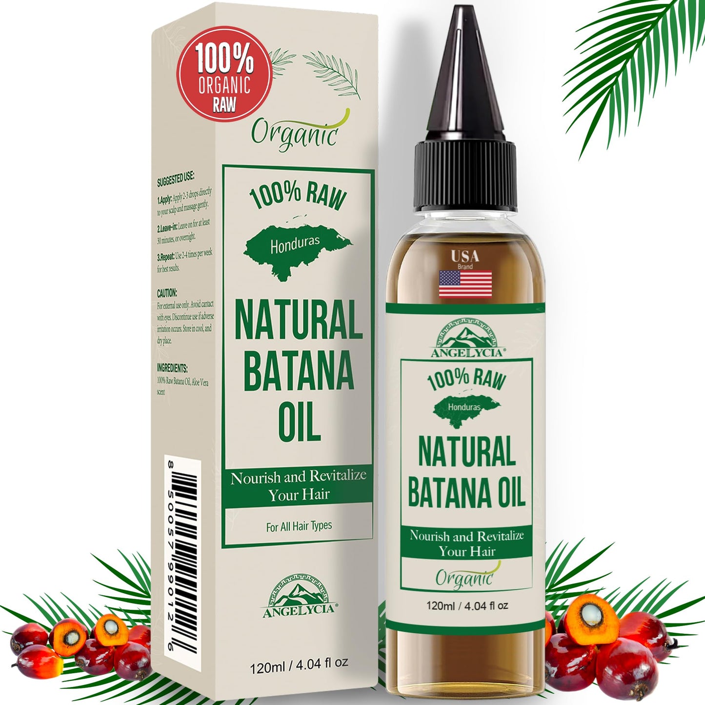 100% Organic Raw Batana Oil from Honduras for Growth, Nourishing & Strengthening All Hair Types | Dr. Sebi Hair Mask - Prevent Loss