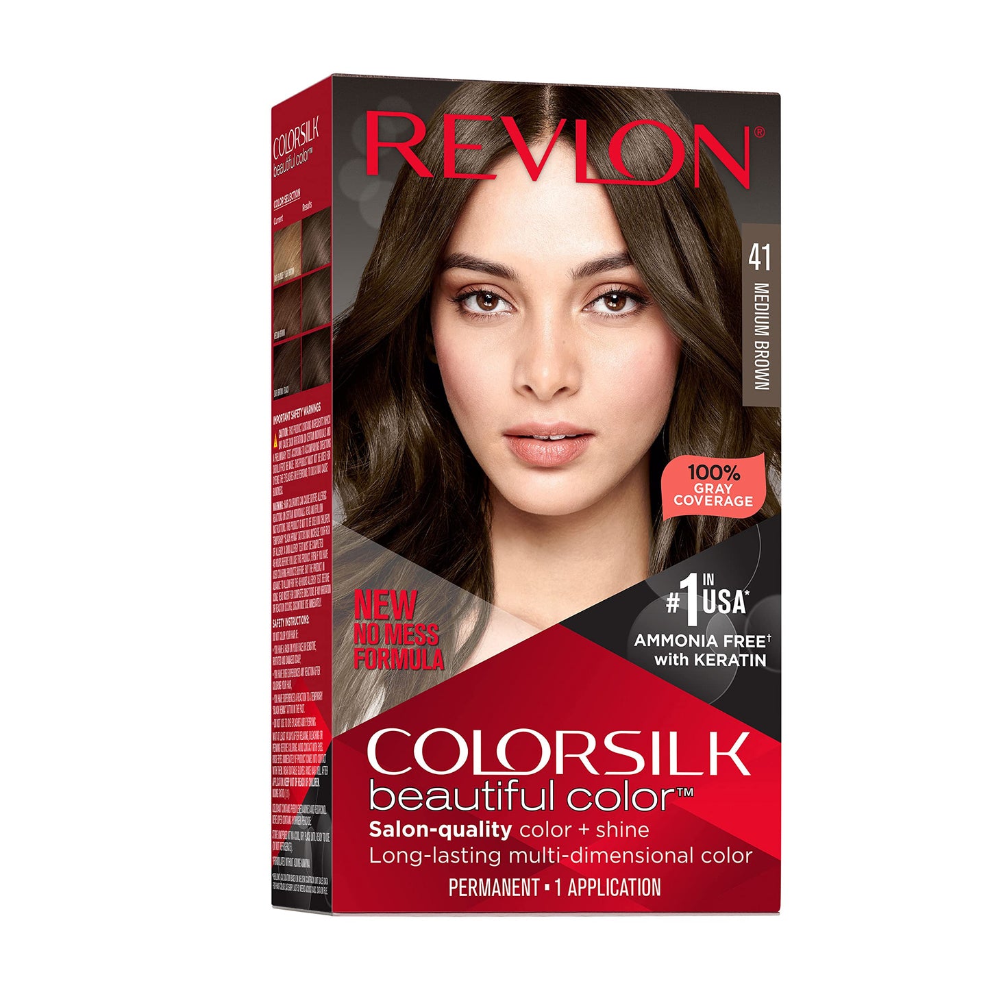 Revlon Colorsilk Beautiful Color Permanent Hair Color, Long-Lasting High-Definition Color, Shine & Silky Softness with 100% Gray Coverage, Ammonia