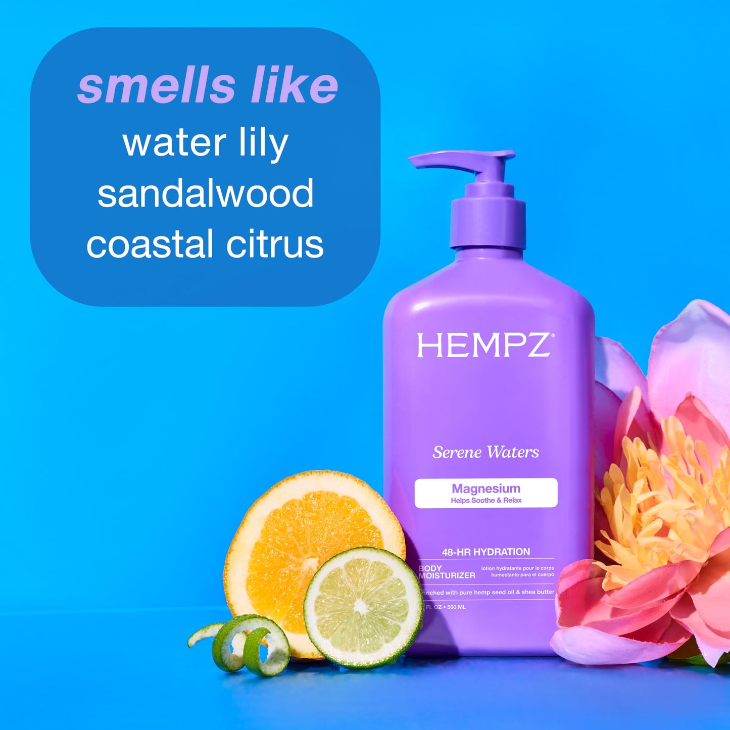 Hempz Magnesium Body Lotion for Sleep & Relaxation, Hydrating Lotion with Arnica, Electrolytes & Shea Butter, Calming Nighttime Moisturizer for Muscle