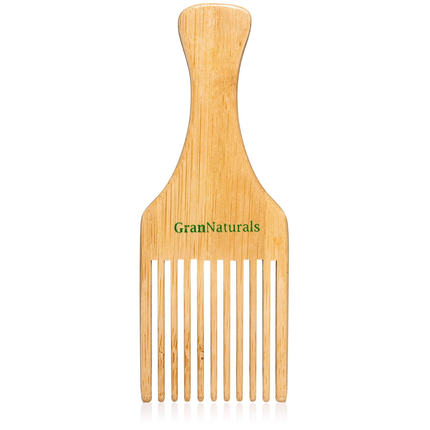 GranNaturals Wooden Comb & Hair Pick - Natural Wood Volumizing & Styling Tool for Thick, Coarse, Curly Hair - Non-Static Comb for Afro & Beard - Long