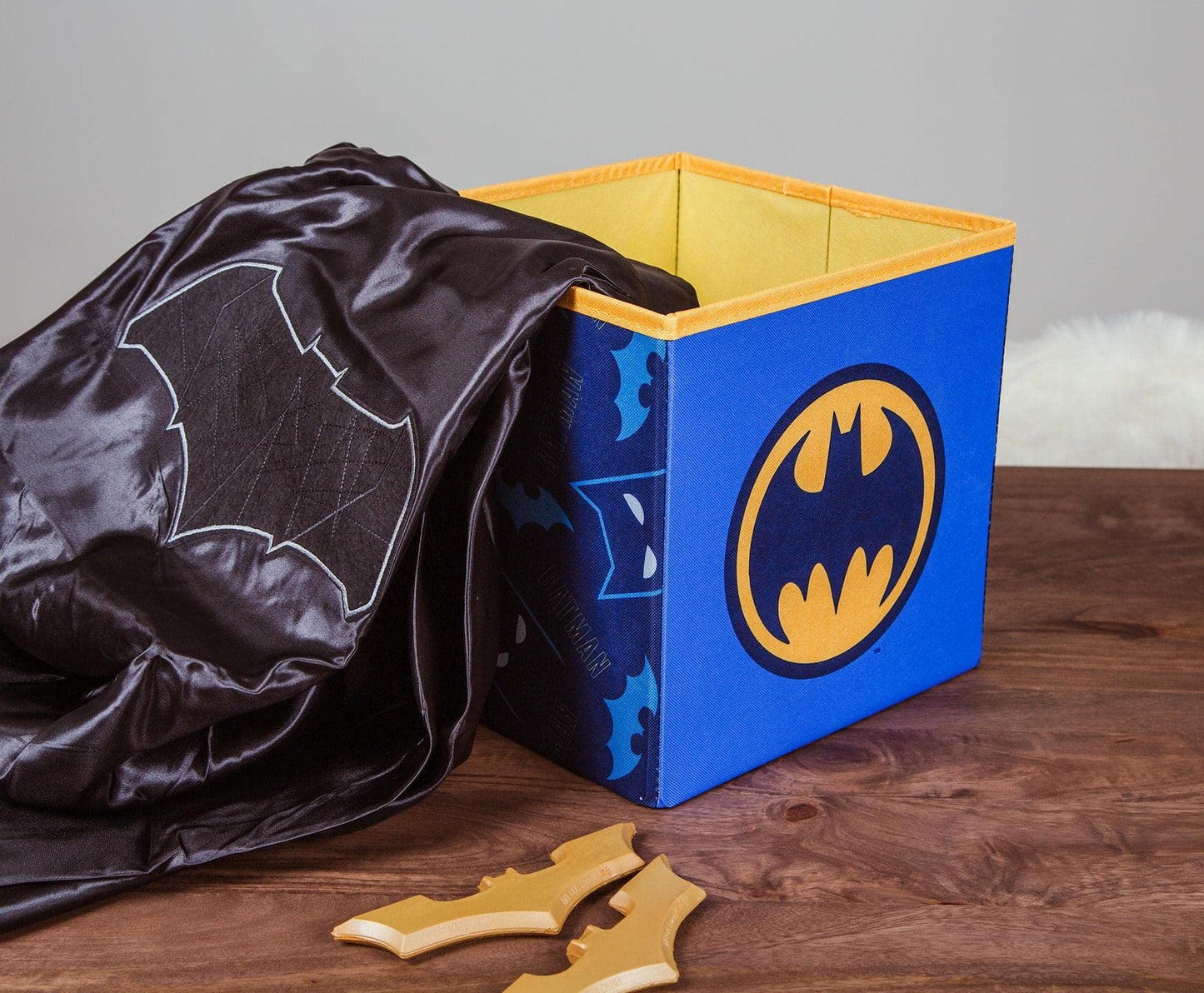 Ukonic DC Comics Batman Logo 11-Inch Storage Bin Cube Organizer | Fabric Basket Container, Cubby Cube Closet Organizer | Comic Book Superhero Toys…