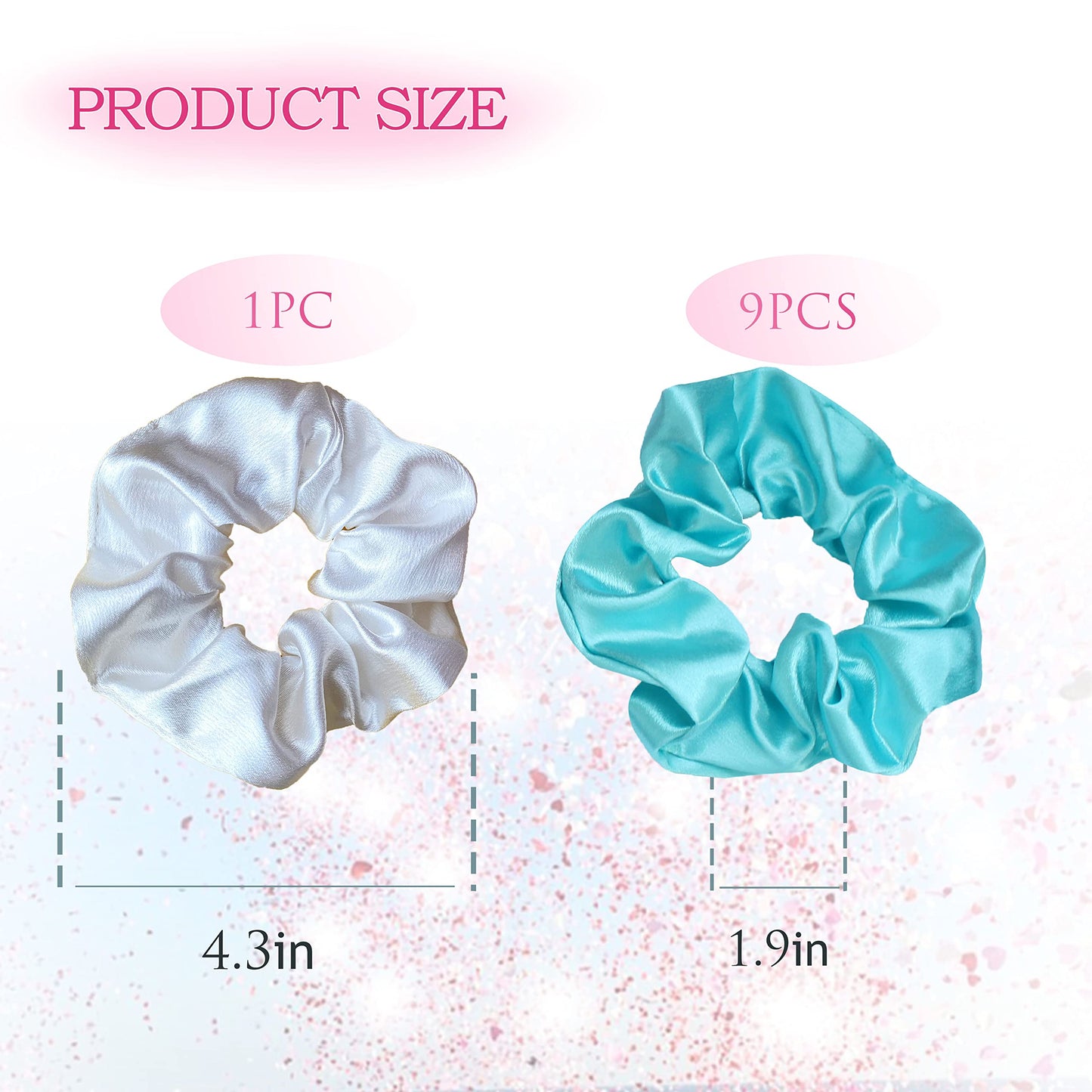 LADY&HOME Bridesmaid Hair Ties, 10 Packs Scrunchies, Proposal Gifts Favors for Bachelorette Party, Bridal Party, Bridal Shower (Blue)