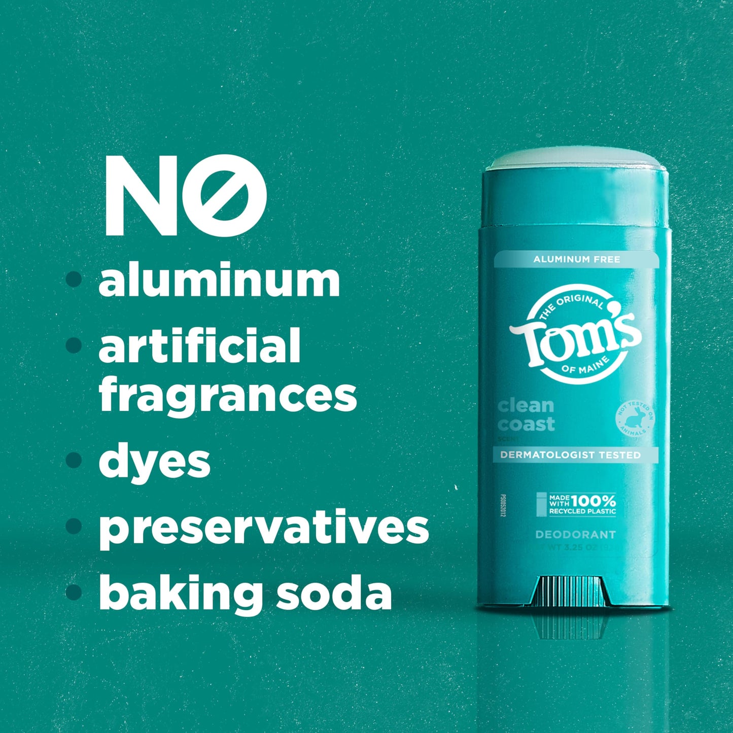 Tom’s of Maine Clean Coast Aluminum Free Natural Deodorant For Women & Men - Goes on Clear - Odor & Wetness Protection - Naturally Derived Beauty and Personal Care Tom's of Maine
