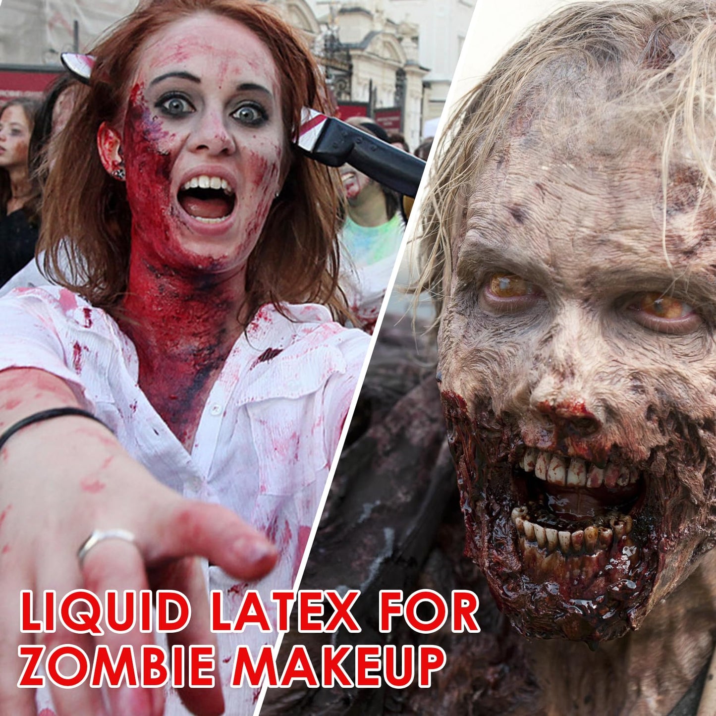 2.2 fl oz Liquid Latex Halloween SFX Makeup Kit, Clear Adhesive Latex Glue for Skin Special Costume Effects for Realistic Scar Cut Wounds Peeling Skin
