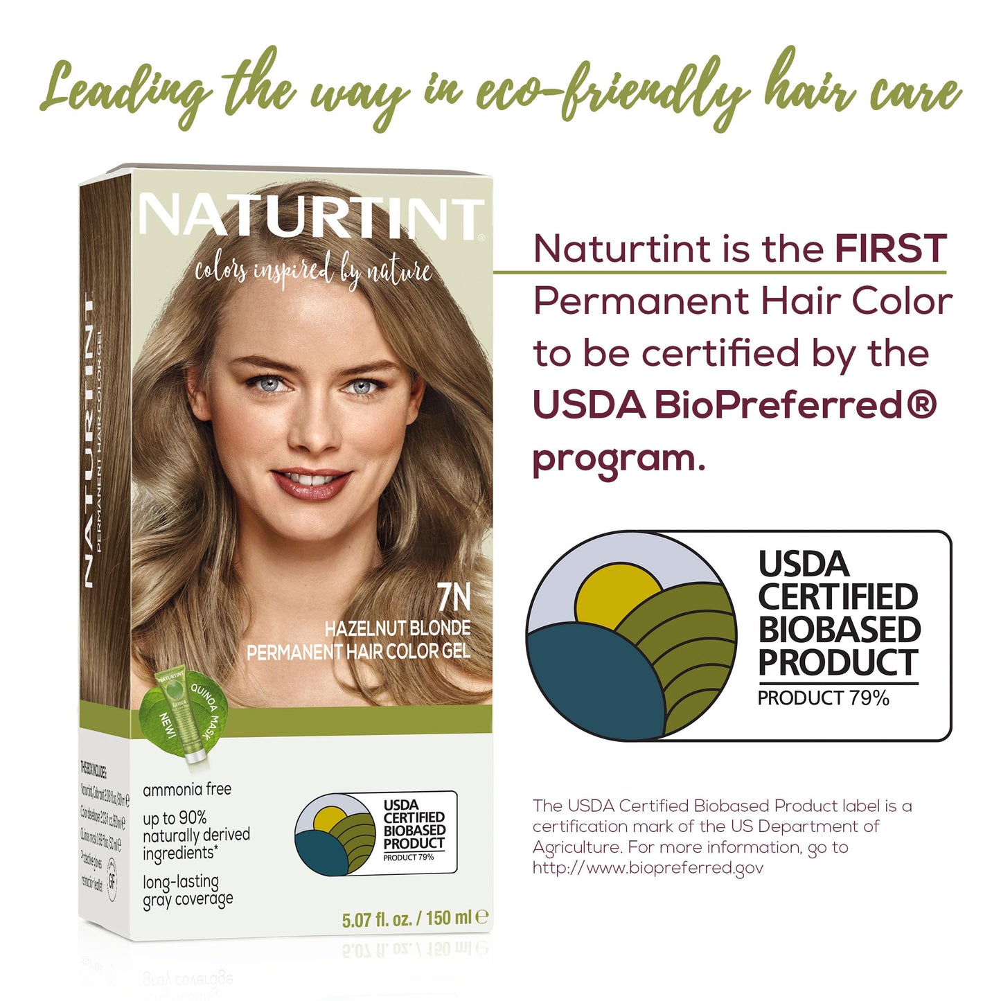 Naturtint 7N Hazelnut Blonde Permanent Hair Color (Pack of 1), Ammonia Free, Vegan, Cruelty Free, up to 100% Gray Coverage, Long Lasting Results