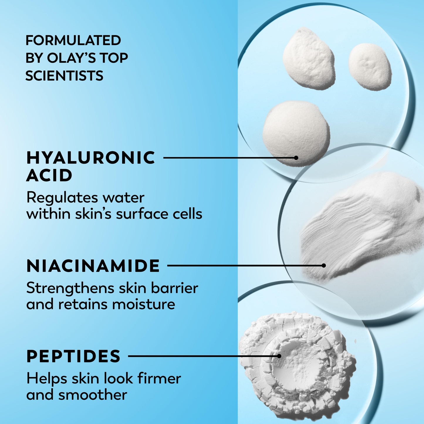 Olay Hyaluronic Acid Face Moisturizer, Instant Hydration for Women, Fragrance-Free - Dry Skin Solution, Glowing, Smoothing, Plumping, Renewing
