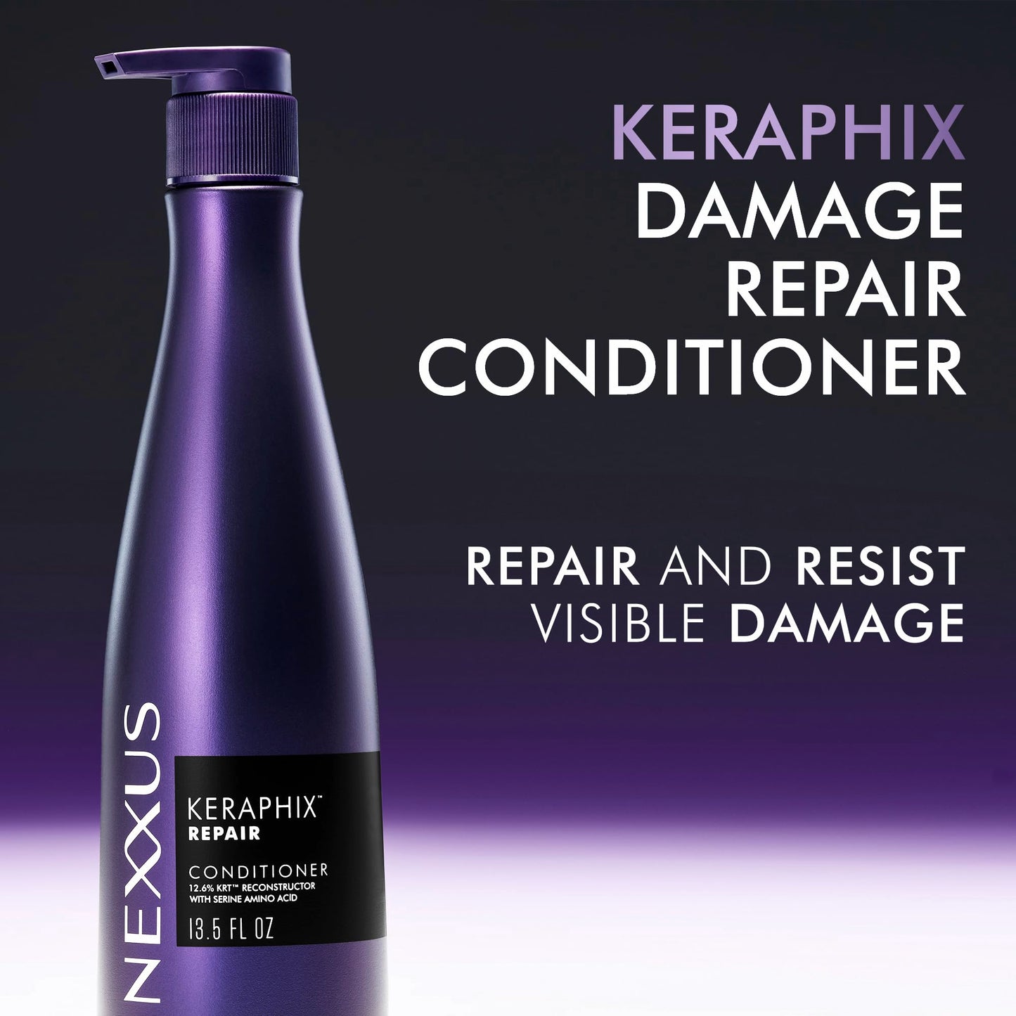 (1) Nexxus KERAPHIX Shampoo & (1) Nexxus KERAPHIX Conditioner - 13.5 oz (400 ml) EACH - Damage Healing - Keratin Protein and Black Rice - For Severely