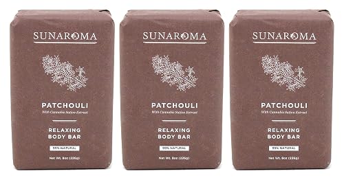 Sunaroma Soap Bar Patchouli 8 Ounce (Pack of 3)