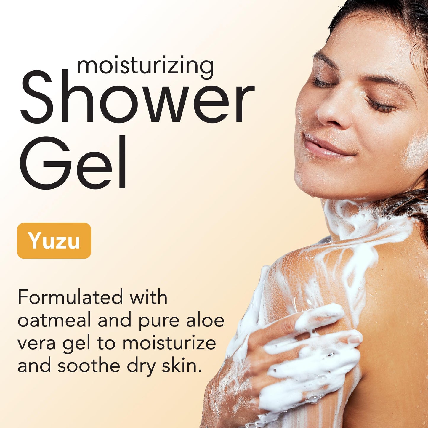 ShiKai Daily Moisturizing Shower Gel (Yuzu, 1 Gallon) | Gentle Soap-Free Formula | with Aloe Vera & Finely Ground Oatmeal for Soft, Healthy Skin | Dry