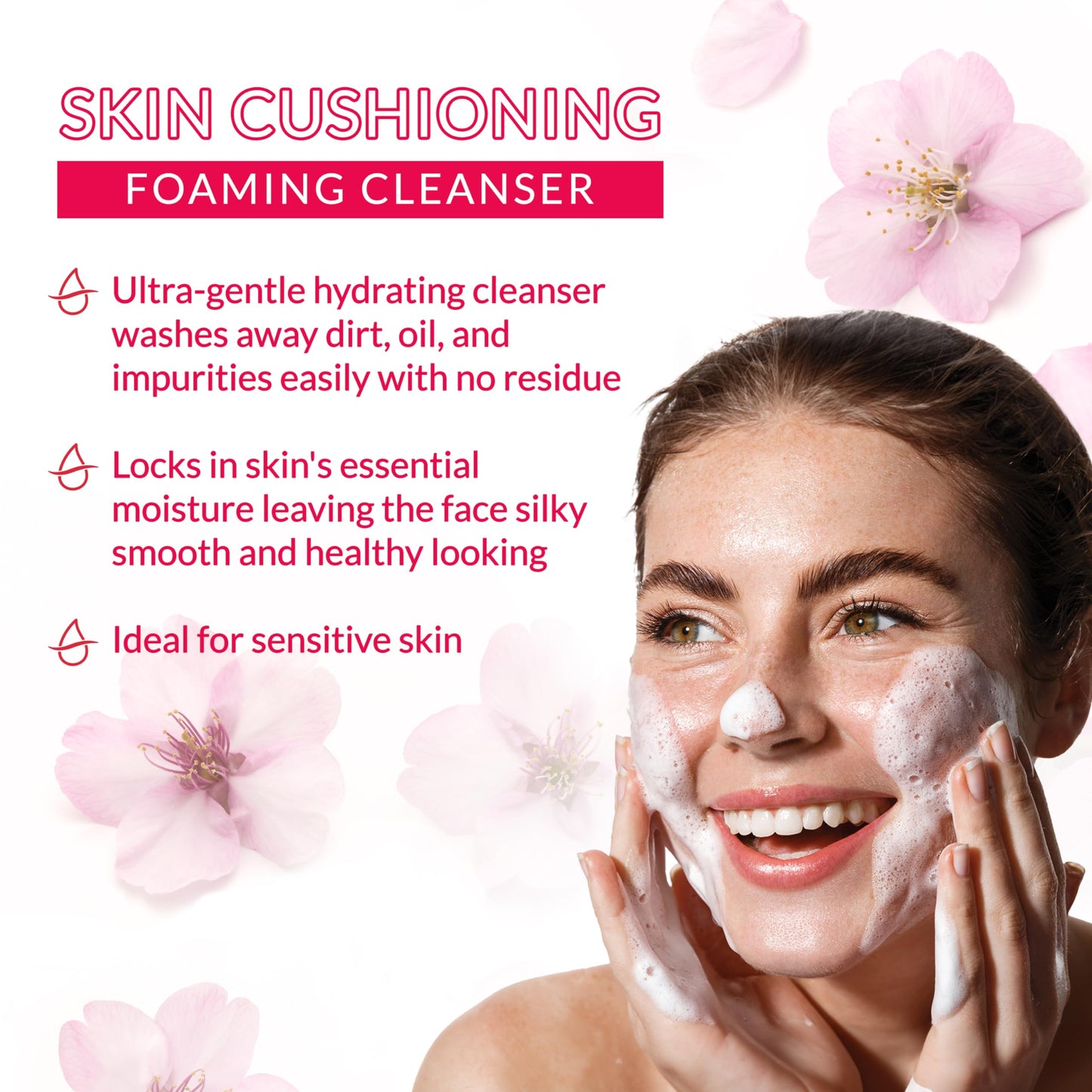 Hada Labo Tokyo Gentle Hydrating Foaming Facial Cleanser, Fragrance-Free Sensitive Skin Face Wash with Hyaluronic Acid and Conditioning Agents Soften