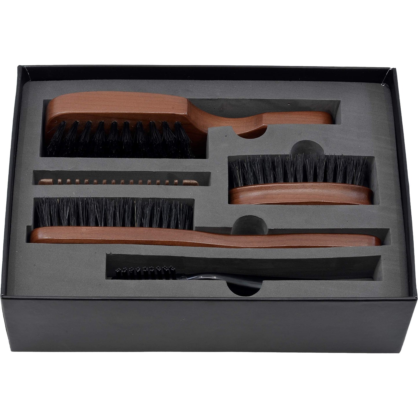 Murai Beard Kit for Men Gift Set Mens Beard Grooming Kit - Military Paddle Hair Brush, Large Handle Beard Brush, Pocket Sized Oval Beard Brush, Wood