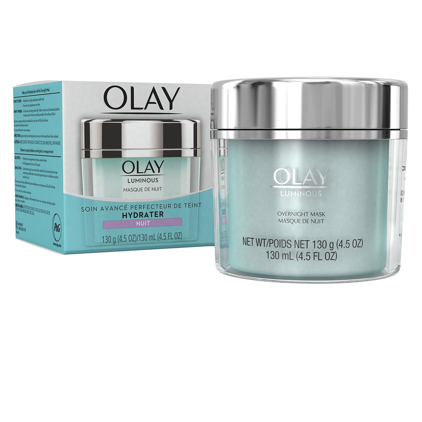 Olay Regenerist Luminous Overnight Facial Mask Gel Moisturizer with Vitamin C & E, 4.5 Ounce Packaging may Vary